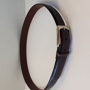Johnson & Murphy Classic Men's Brown Leather Belt with Silver Buckle.